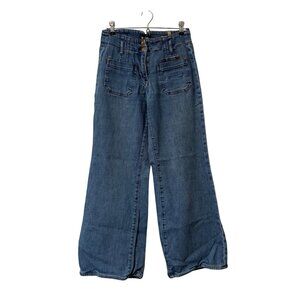Anthropologie Maeve Medium Wash High Rise Wide Leg Jeans Womens Size 26